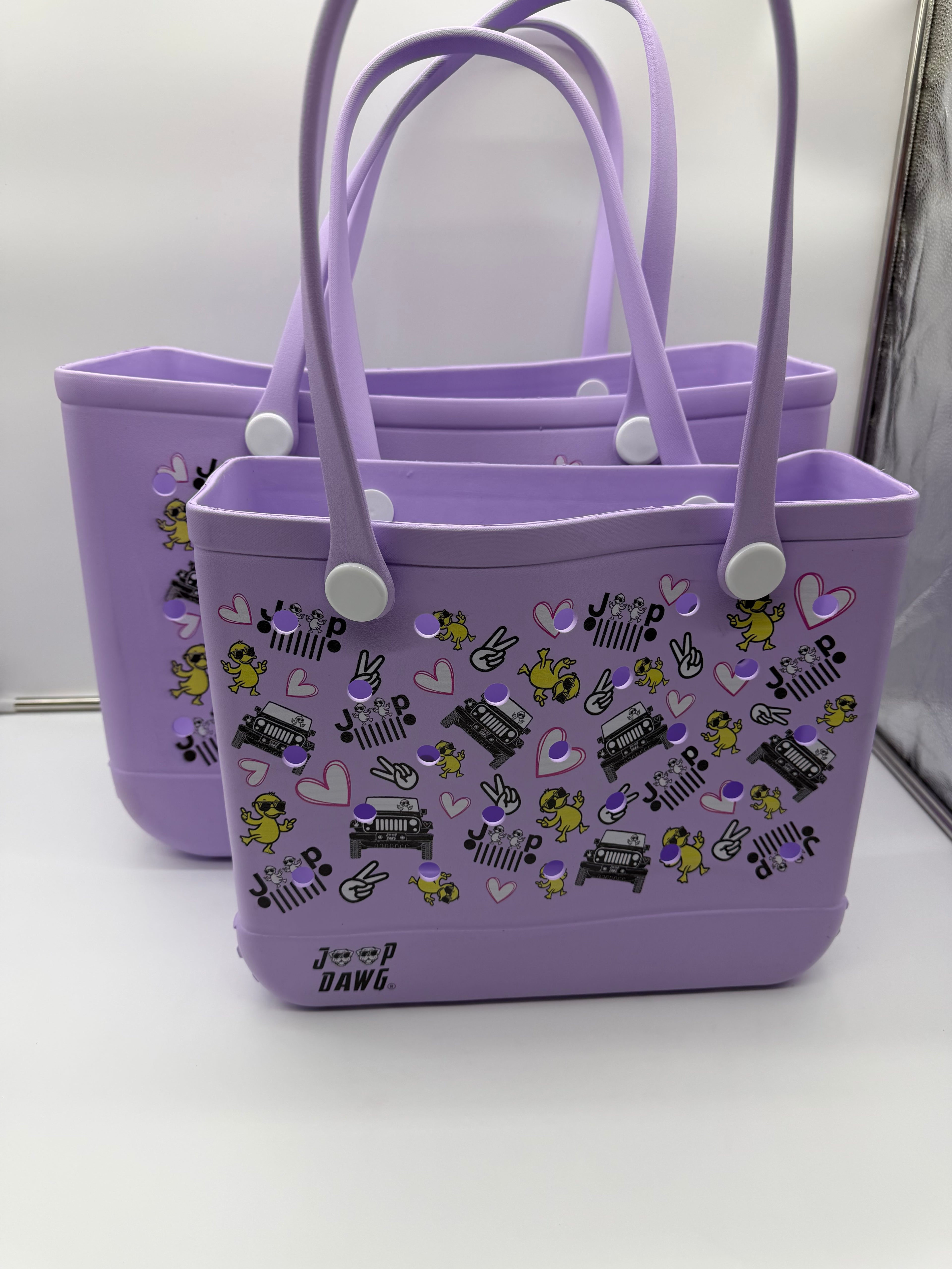 Rubber Tote Bag (JP DAWG DESIGN) Light Purple