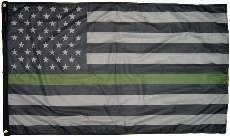 Forever Wave 3x5 Flag (USA Thin Green Line)