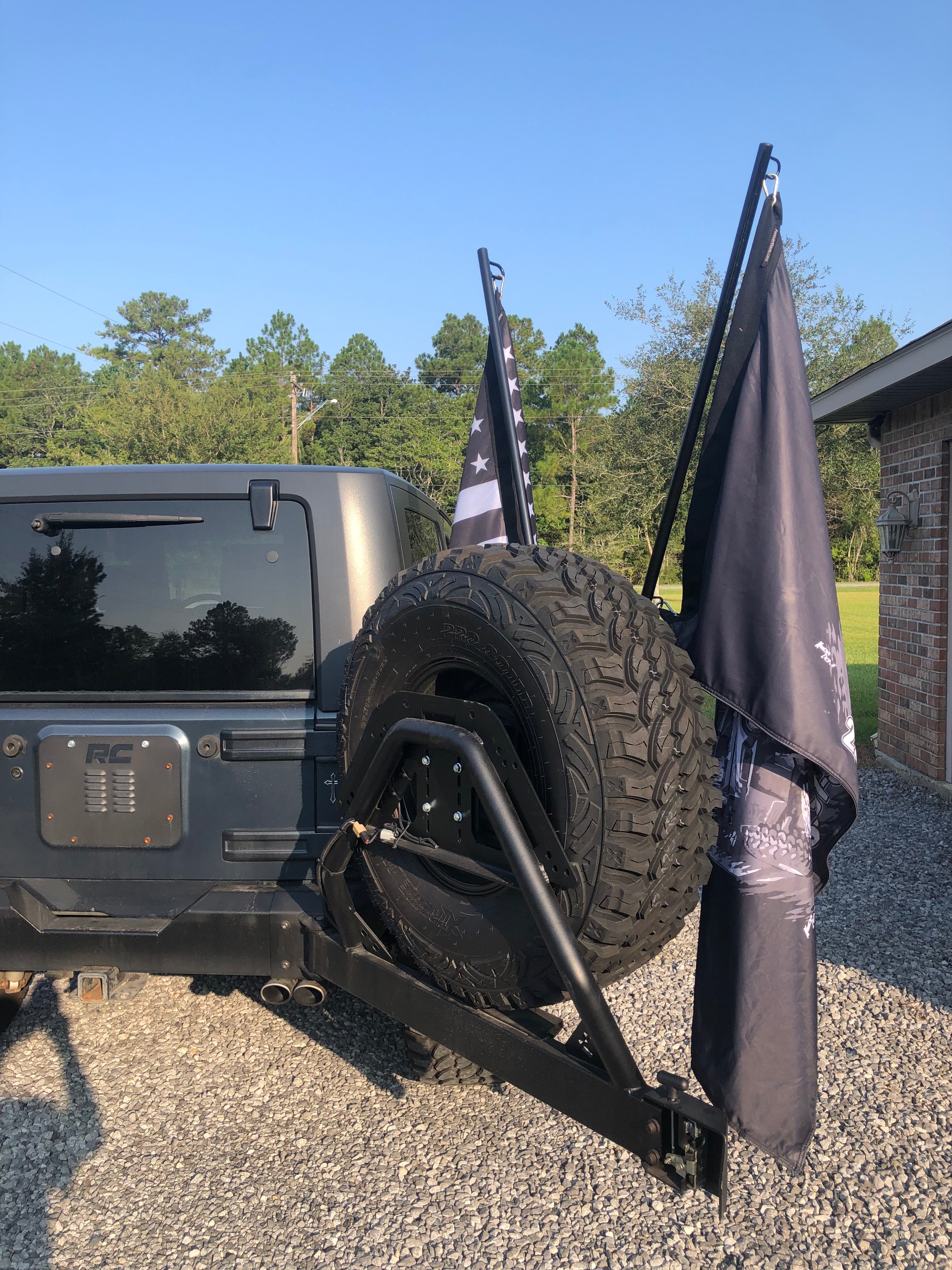 Spare Tire Flag Pole Holder Mount