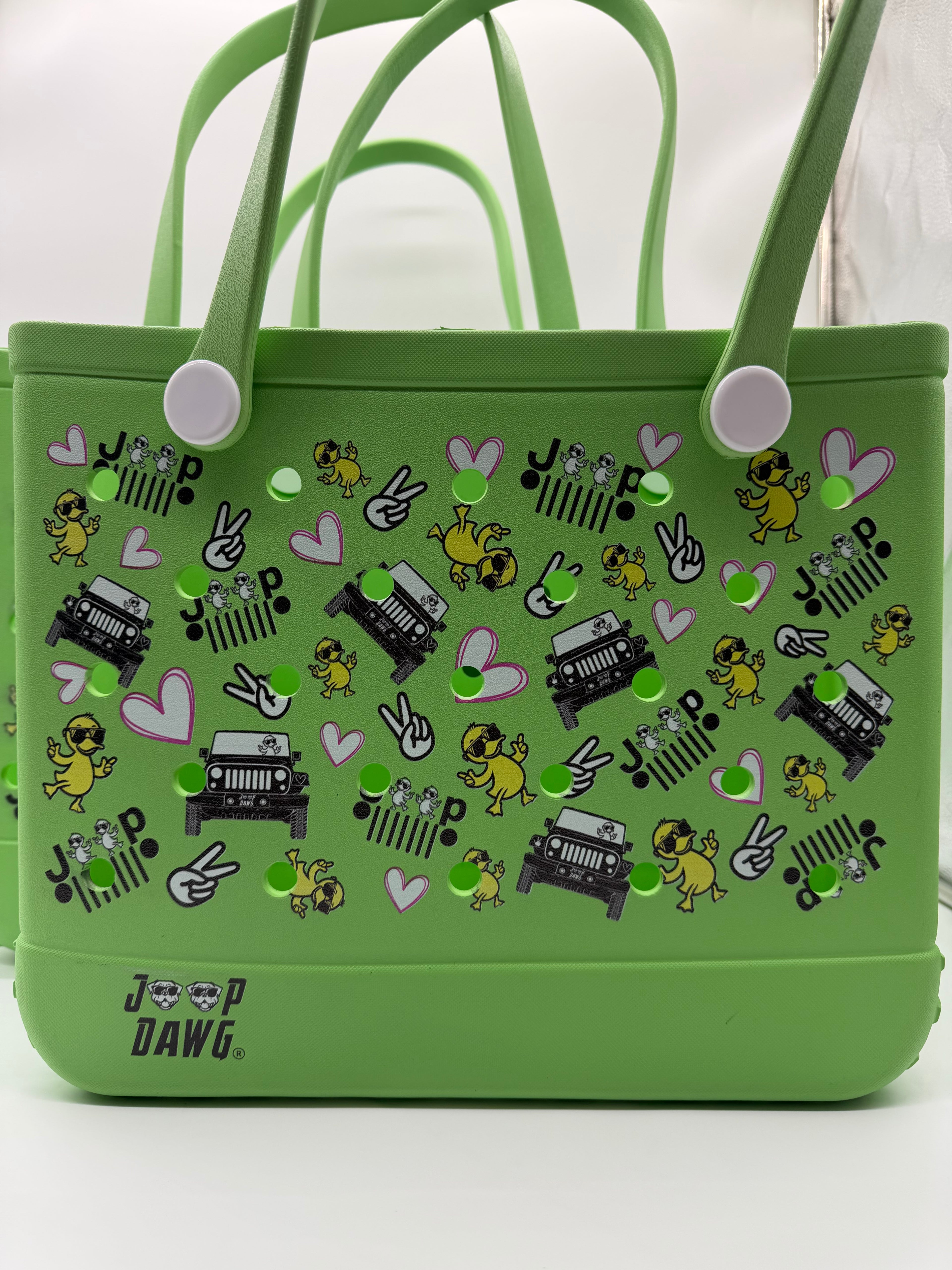 Rubber Tote Bag (JP DAWG DESIGN) Lime Green