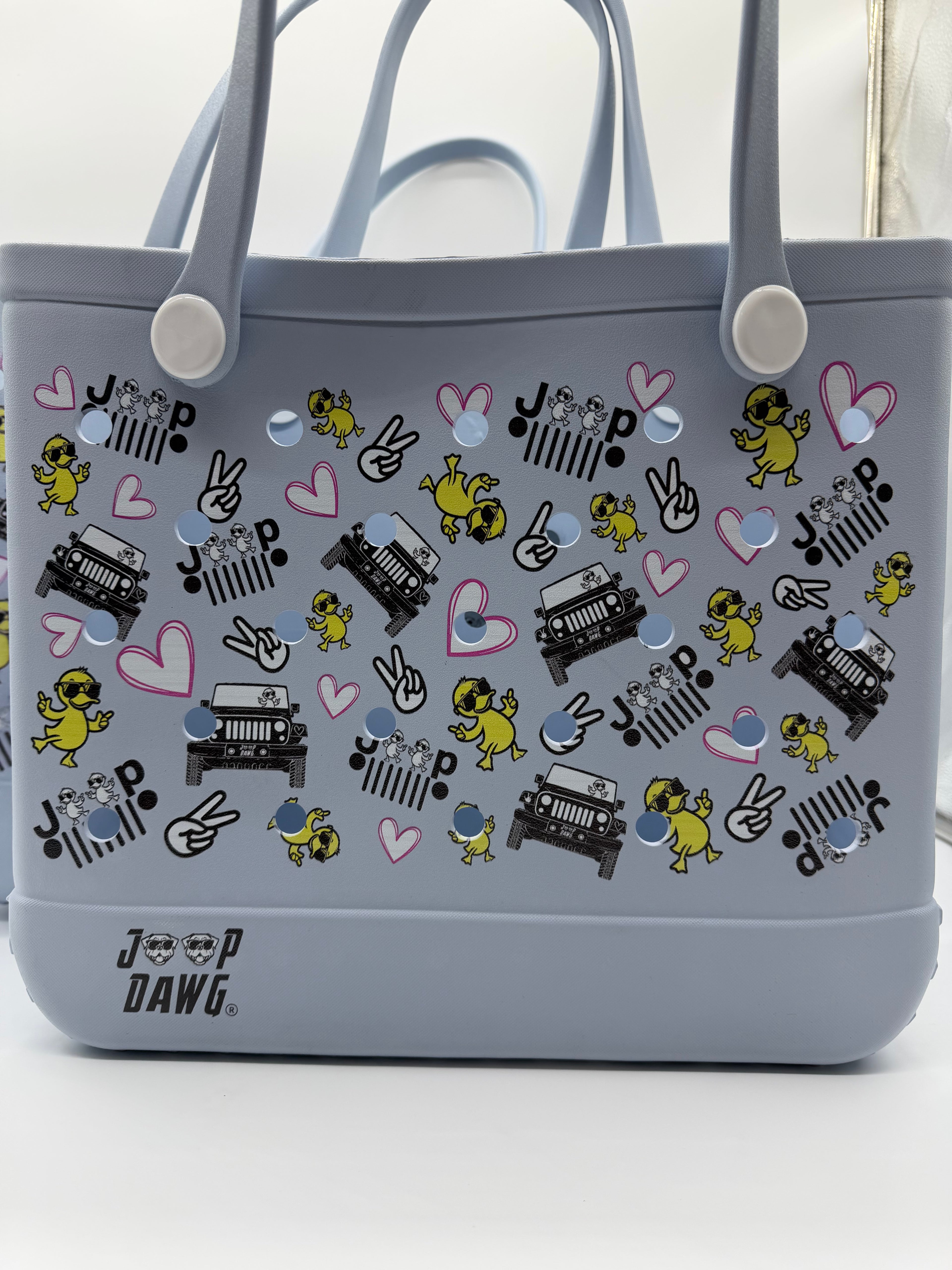 Rubber Tote Bag (JP DAWG DESIGN) Light Blue