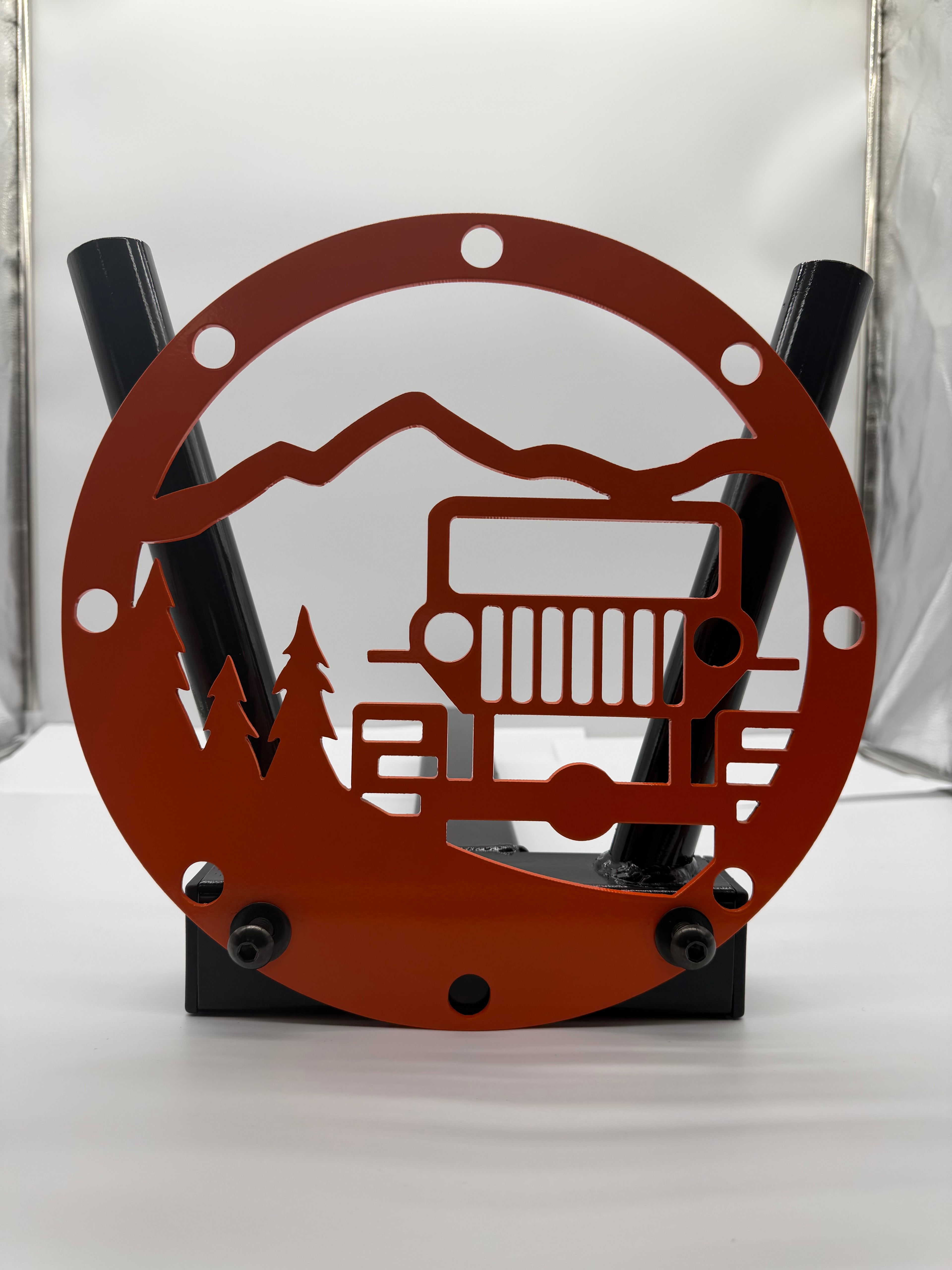 SJO Flag Pole Holder W/Emblem (Jeep W/Mountains)