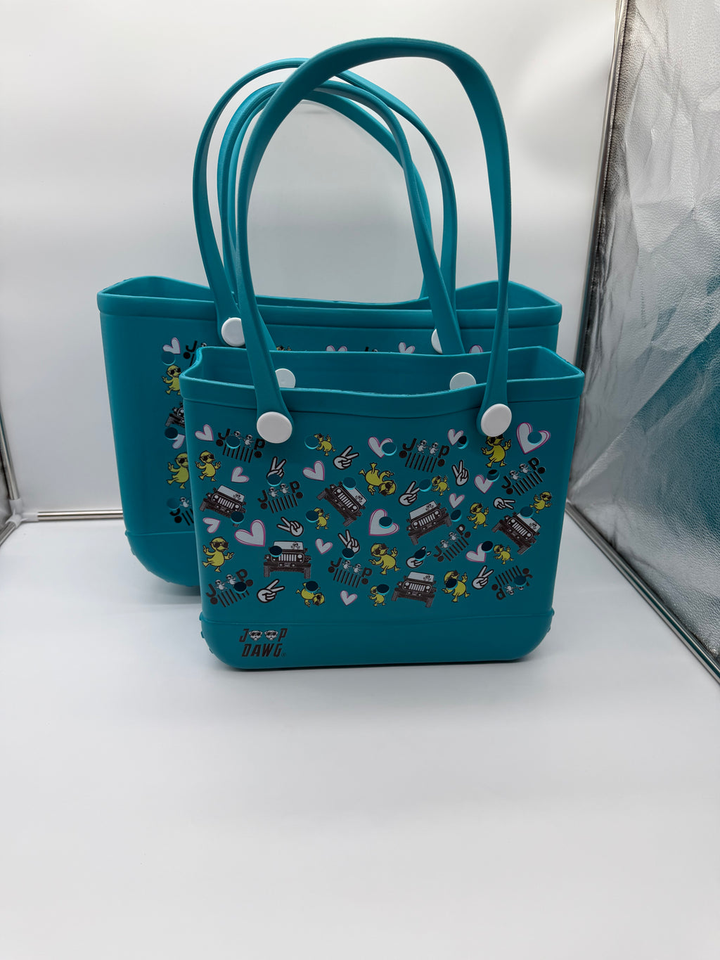 Rubber Tote Bag (JP DAWG DESIGN) Teal