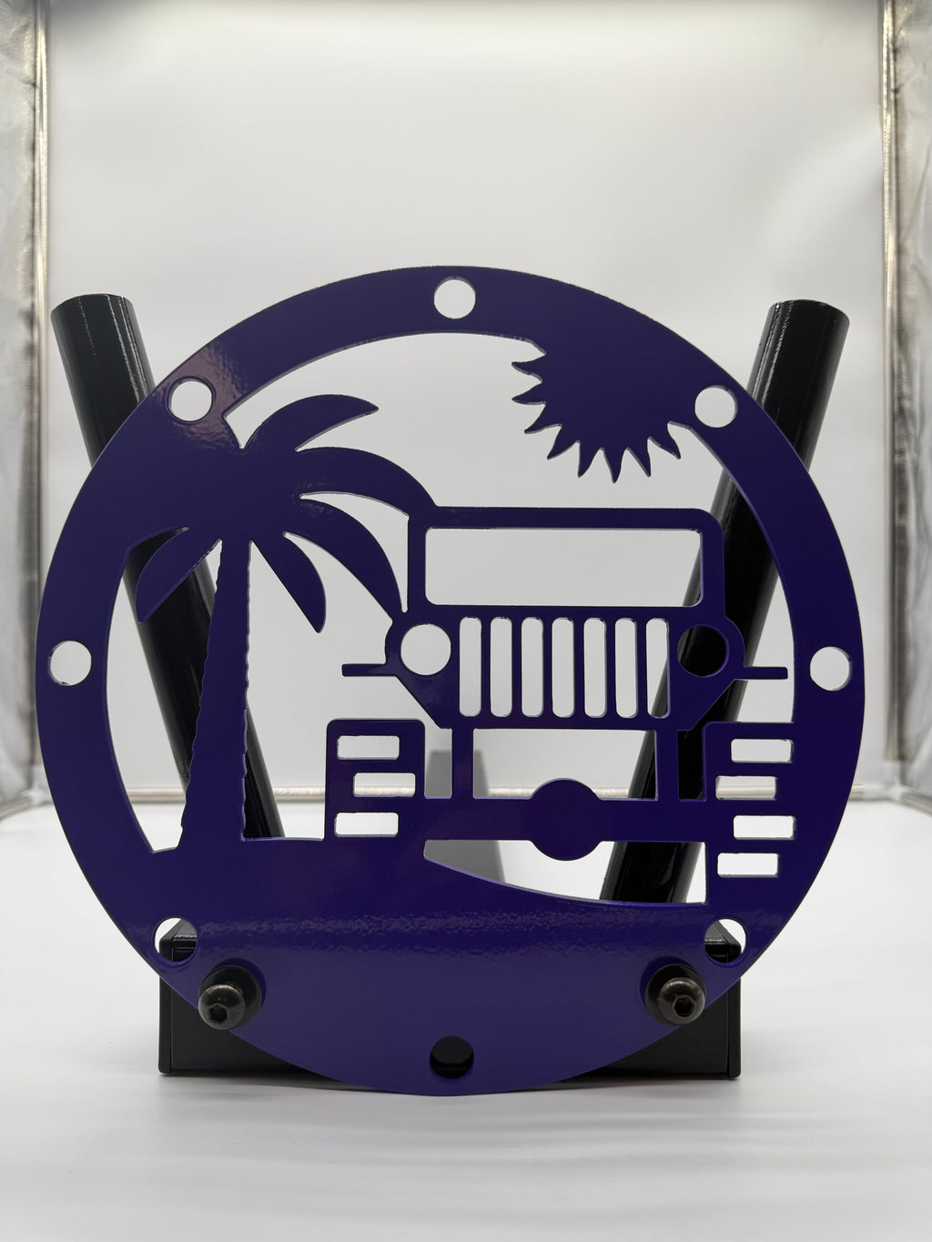 SJO Flag Pole Holder W/Emblem (Jeep W/Sun and Palm)