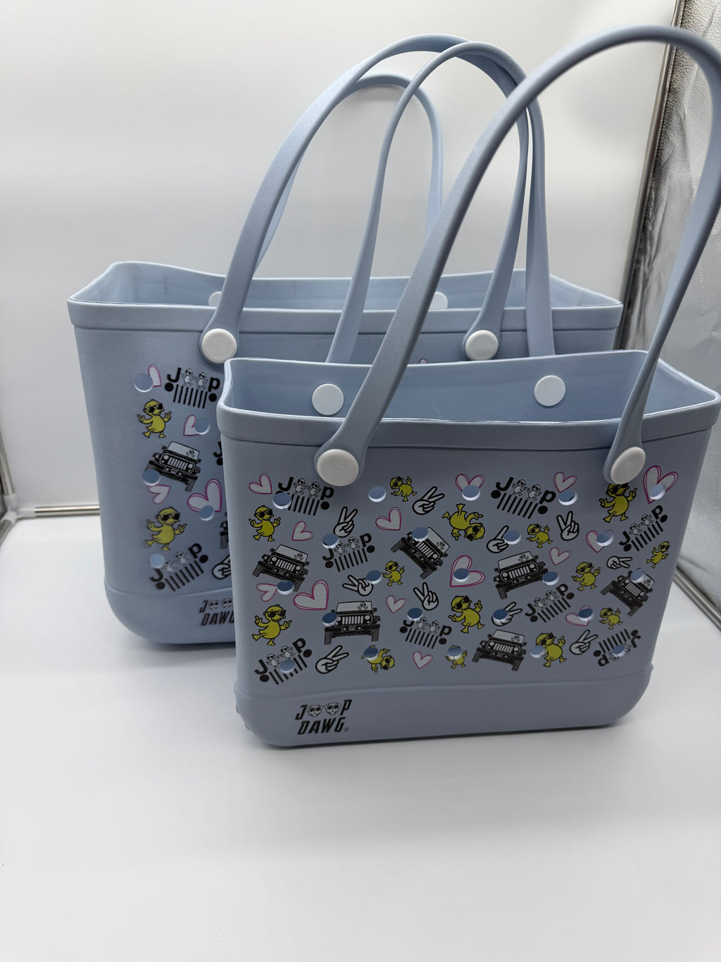 Rubber Tote Bag (JP DAWG DESIGN) Light Blue