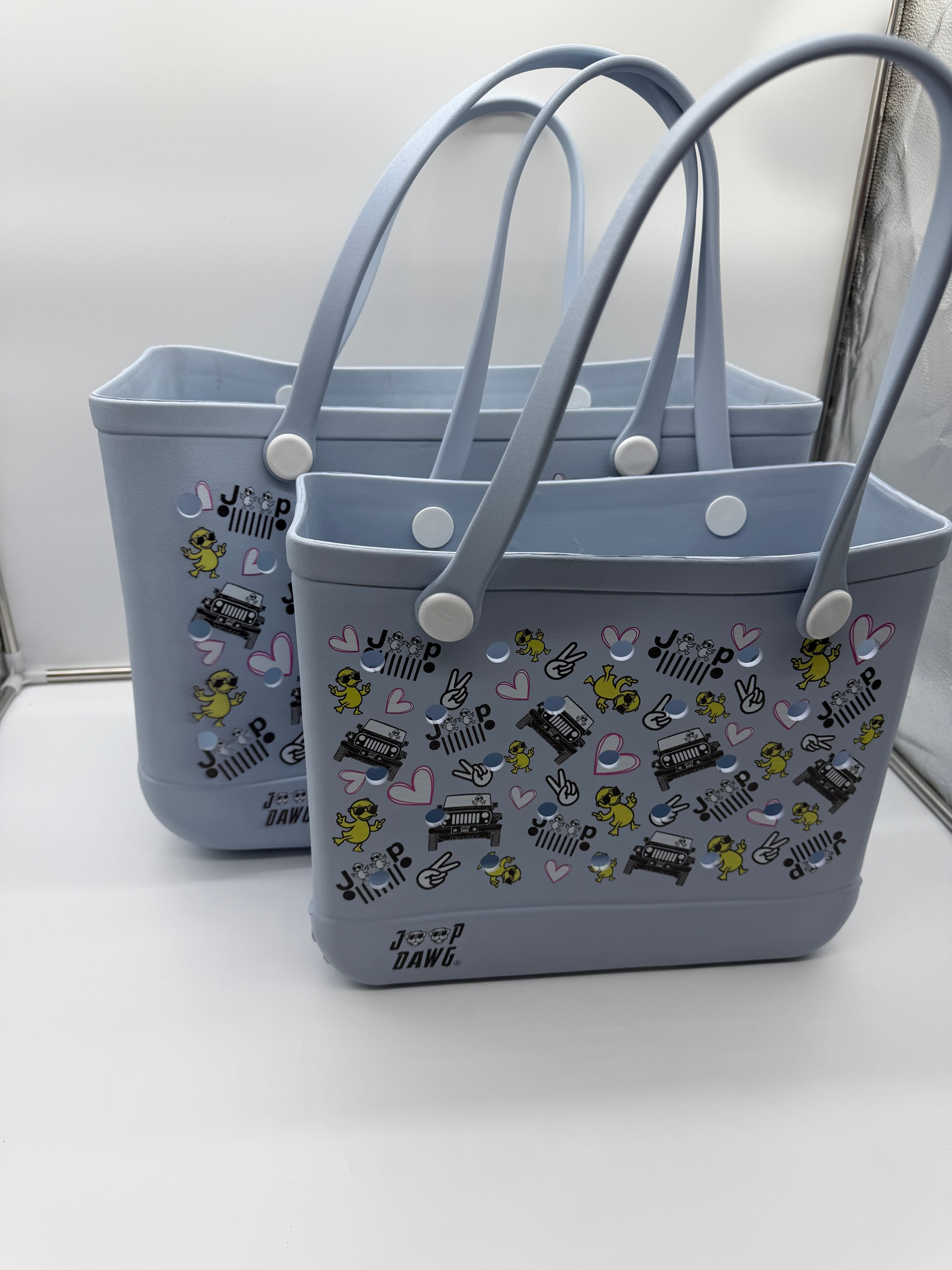 Rubber Tote Bag (JP DAWG DESIGN) Light Blue