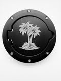 Gas Cap Cover Engraved (Palm Tree)
