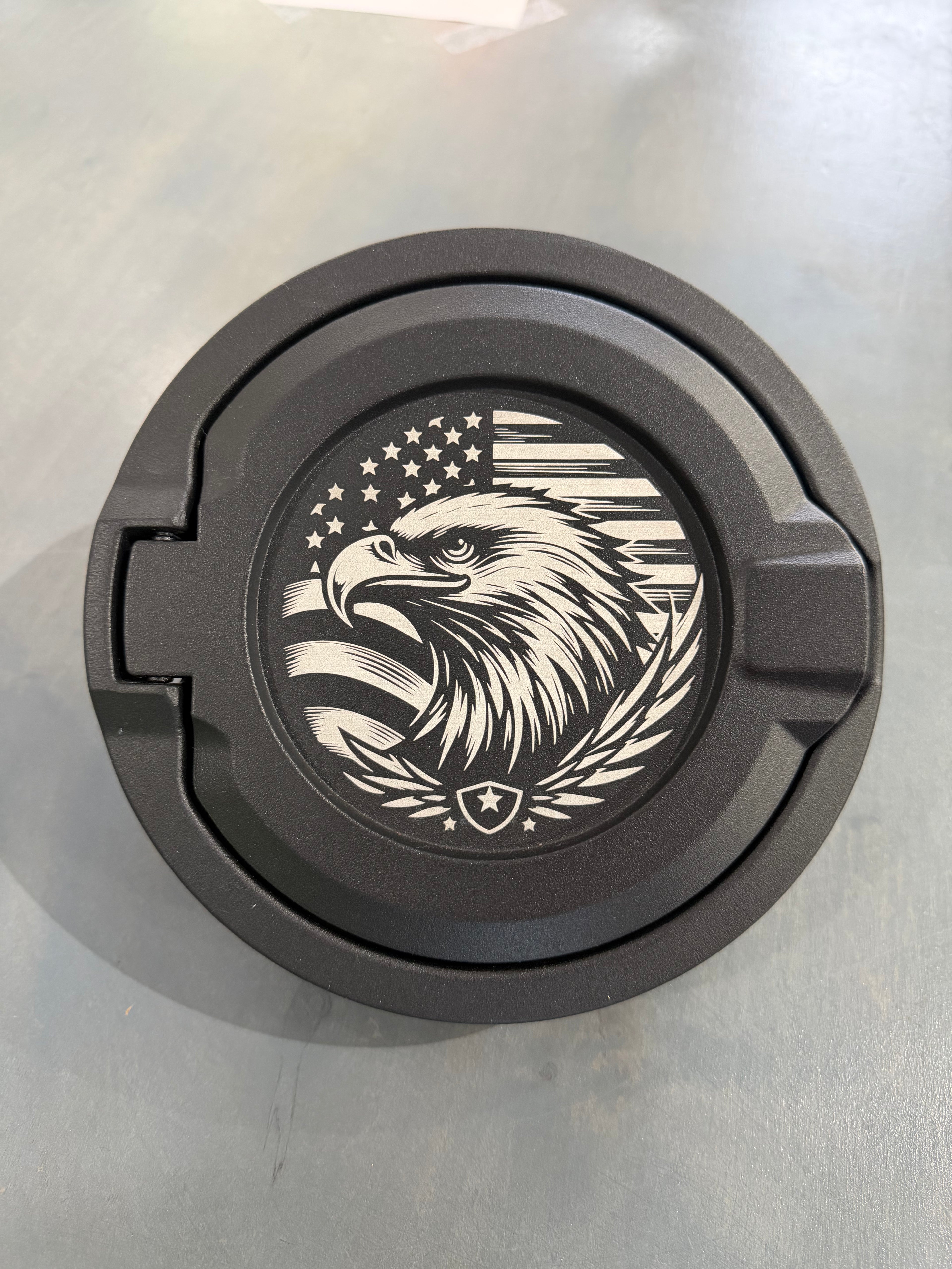 Gas Cap Cover Engraved (Eagle/American Flag)